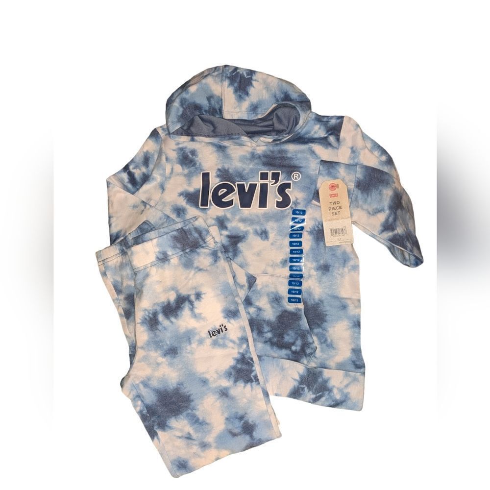 Levi's blue tie dye 2 piece matching sweat suit size 10/12